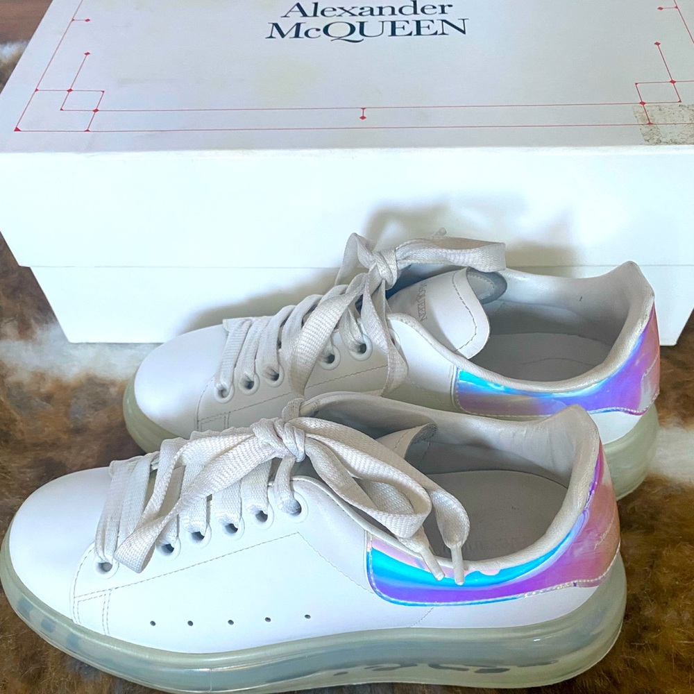 Alexander McQueen Leather Sneaker White and Multi Colors